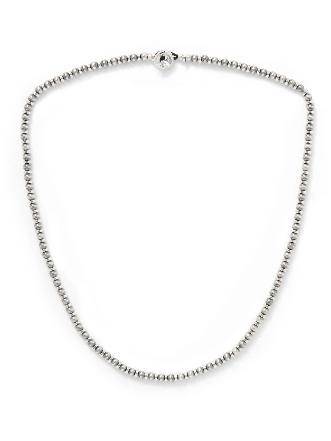 Mikia Sterling Silver Hematite Beaded Necklace
