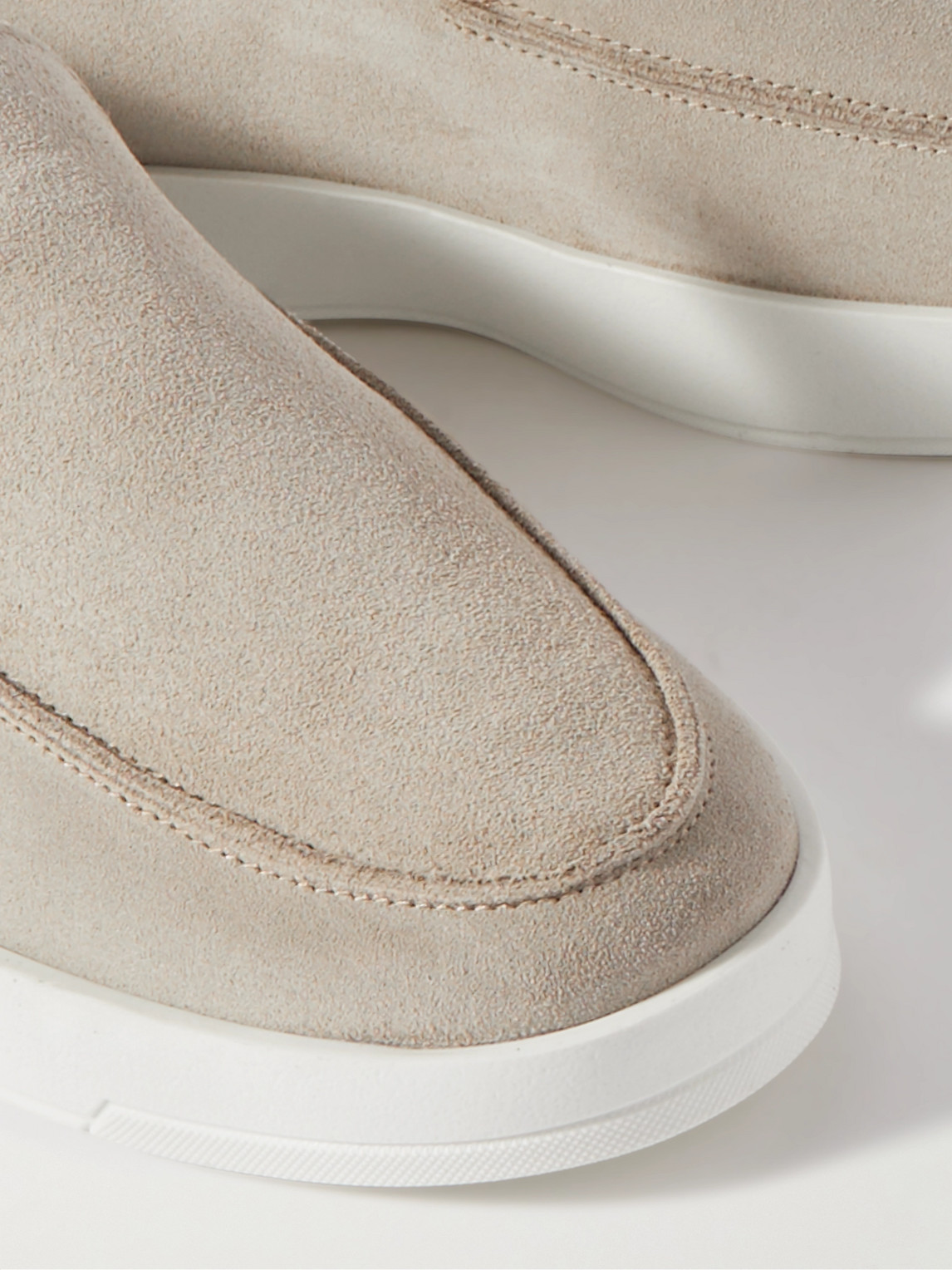 Shop Mr P Peter Suede Loafers In Neutrals