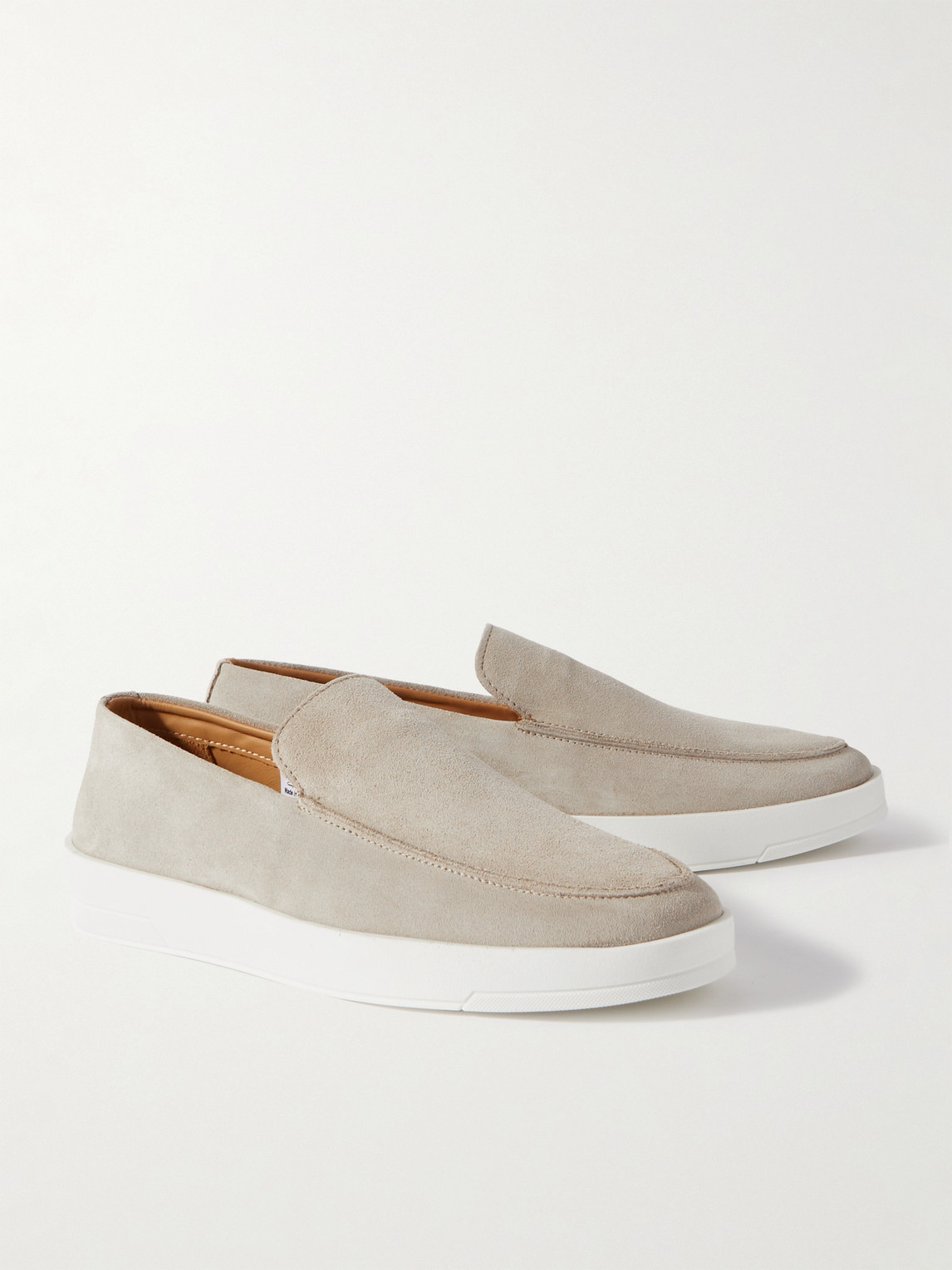 Shop Mr P Peter Suede Loafers In Neutrals