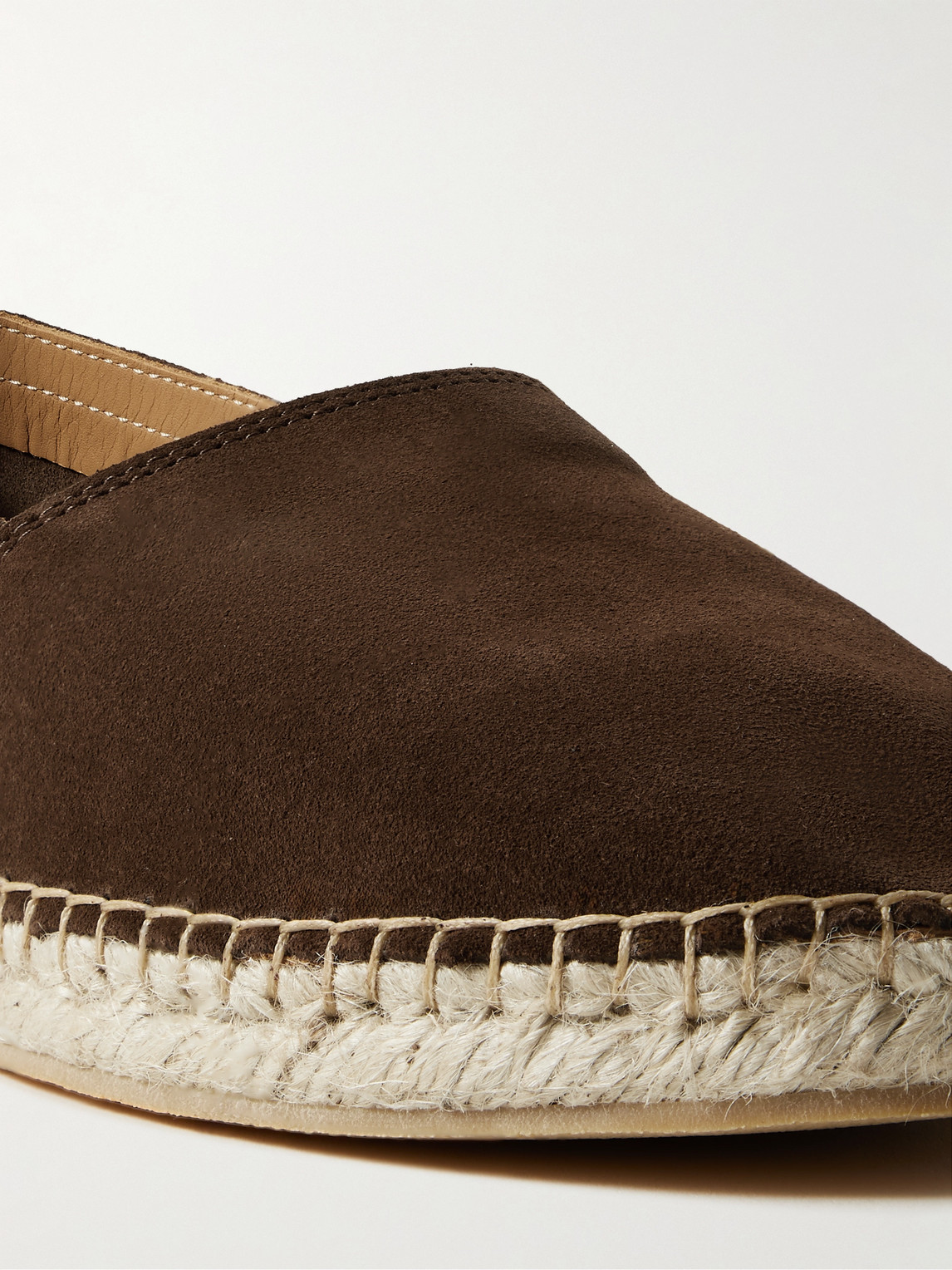 Shop Mr P George Suede Espadrilles In Brown