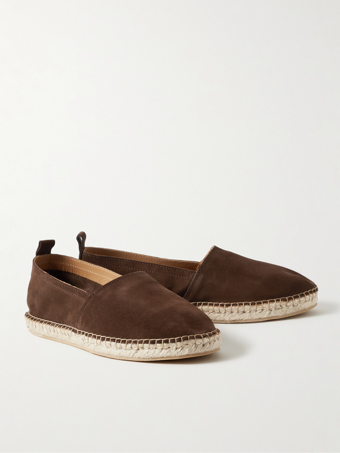 Shop Mr P George Suede Espadrilles In Brown