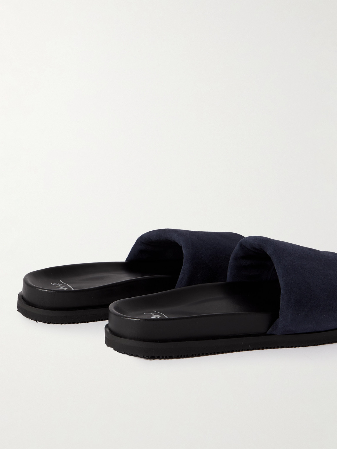 Shop Mr P Tom Padded Suede Sandals In Blue