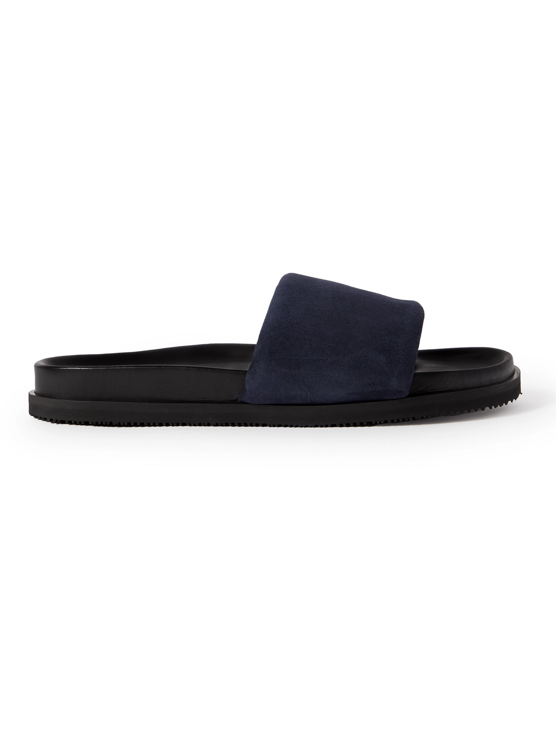 Mr P. Tom Padded Suede Sandals In Blue