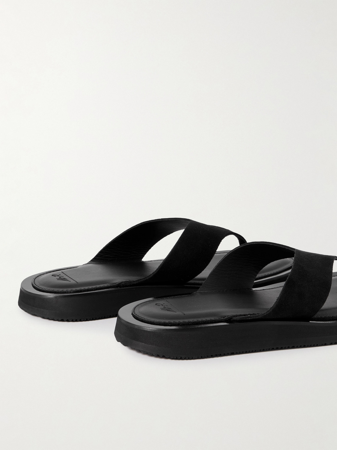 Shop Mr P Fede Suede Sandals In Black