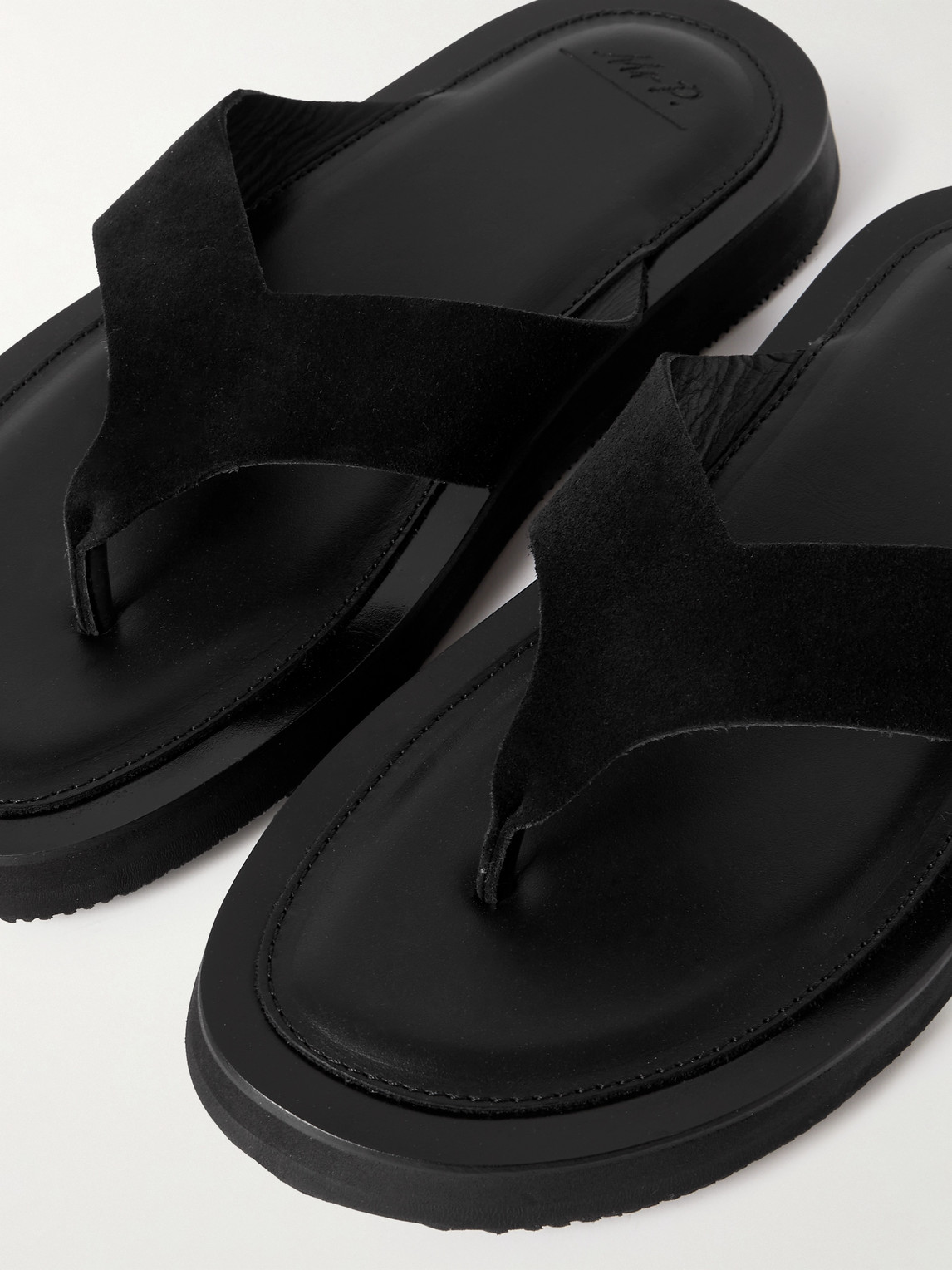 Shop Mr P Fede Suede Sandals In Black