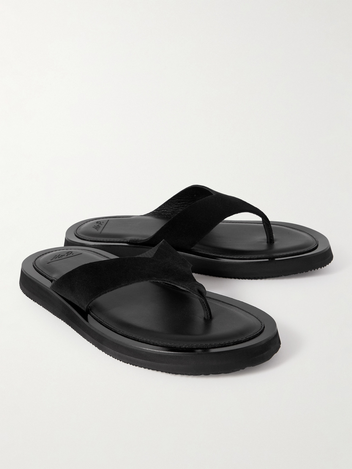 Shop Mr P Fede Suede Sandals In Black