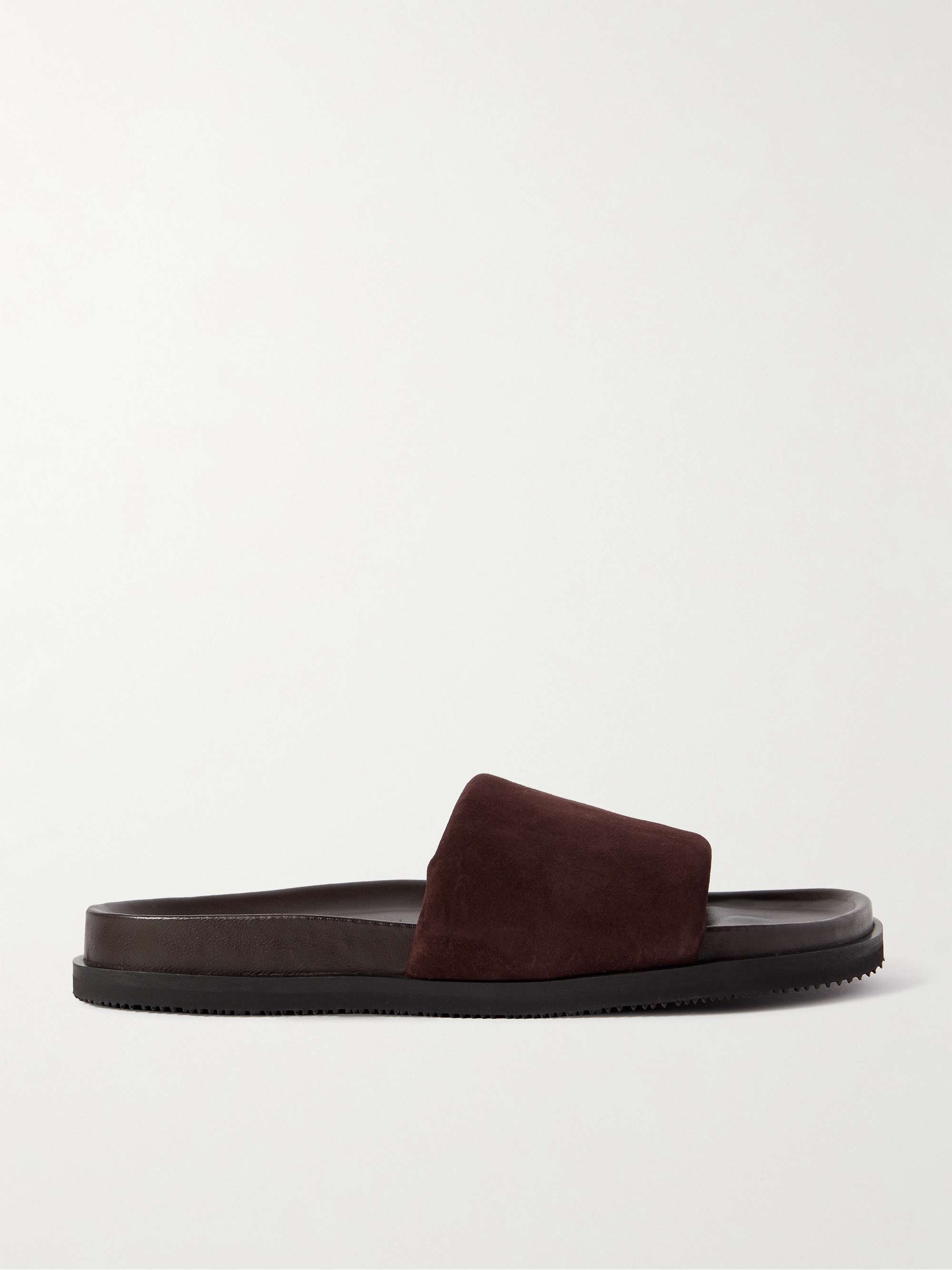 Mr P. Tom Padded Suede Sandals Men Brown Suede Shoes UK 12
