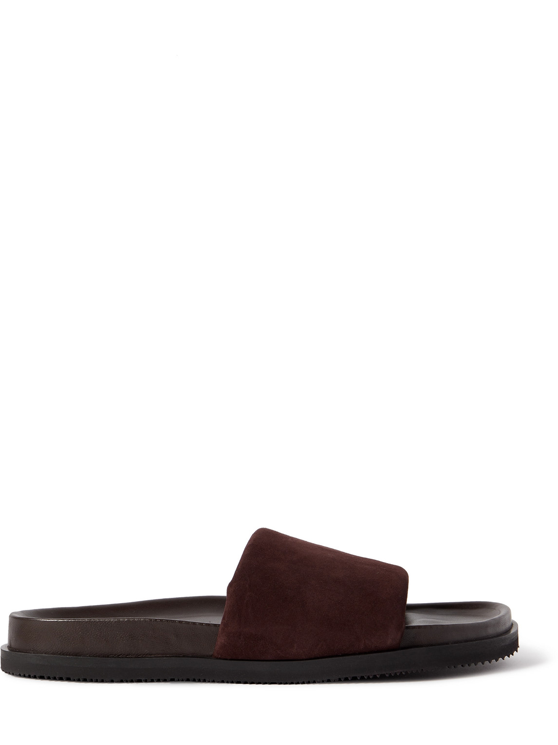 Mr P. Tom Padded Suede Sandals In Brown