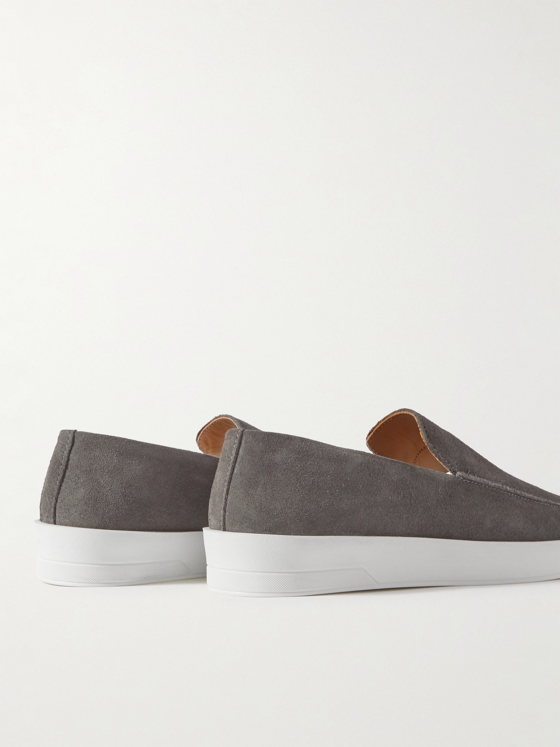 Shop Mr P Peter Suede Loafers In Gray