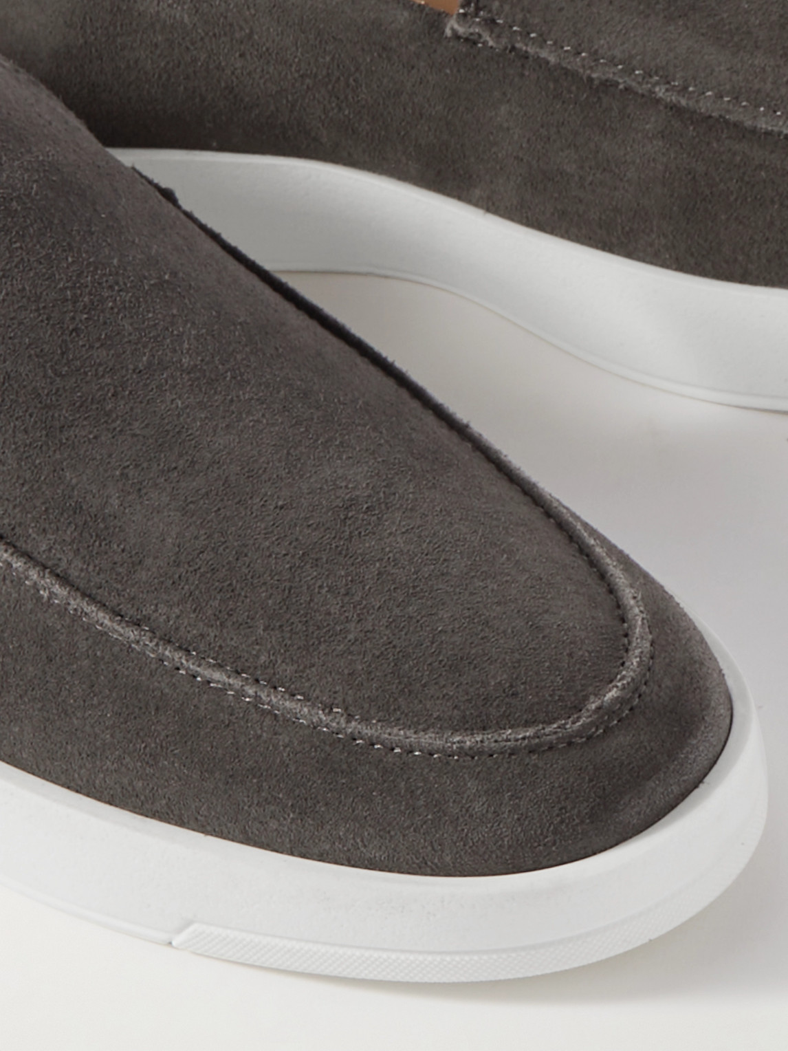 Shop Mr P Peter Suede Loafers In Gray