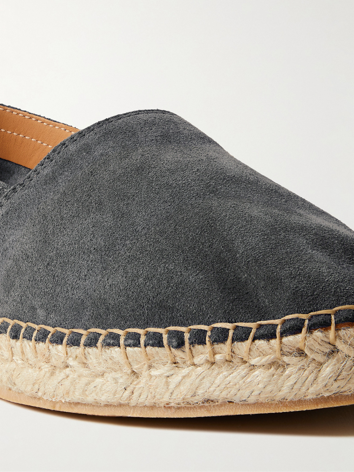 Shop Mr P George Suede Espadrilles In Gray