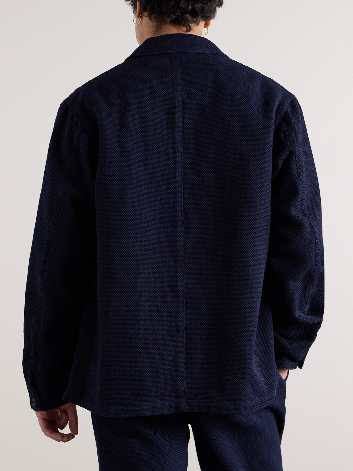 Shop Blue Blue Japan Indigo-dyed Sashiko Cotton Jacket In Blue