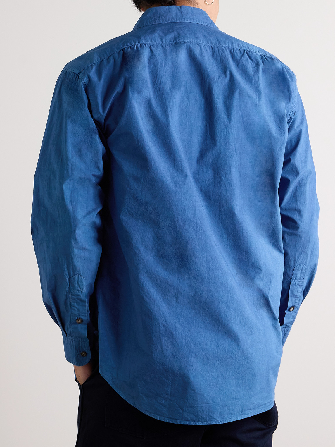 Shop Blue Blue Japan Cotton-chambray Shirt In Blue