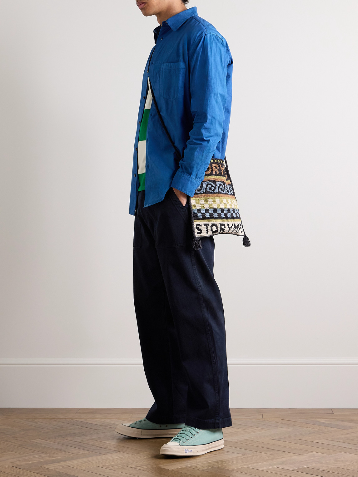 Shop Blue Blue Japan Straight-leg Indigo-dyed Tencel™ Lyocell-blend Twill Trousers In Blue