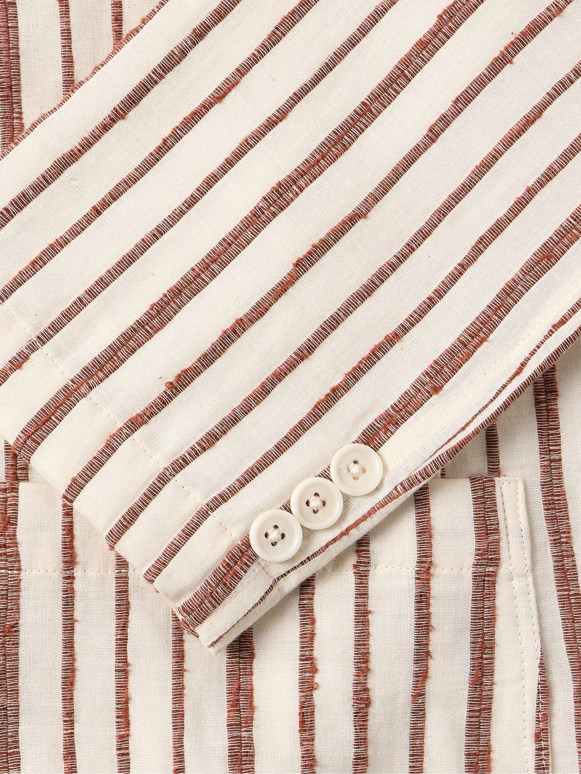 Shop Kardo Hugh Embroidered Striped Cotton Suit Jacket In Neutrals