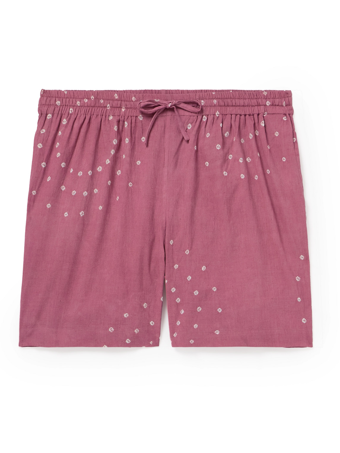 Kardo Olbia Straight-leg Tie-dyed Cotton Drawstring Shorts In Pink