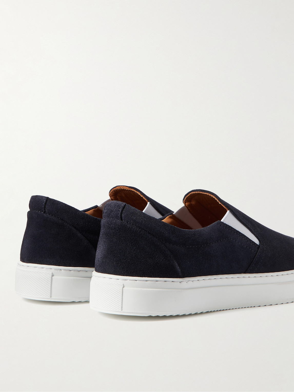 Shop Mr P Larry Suede Slip-on Sneakers In Blue