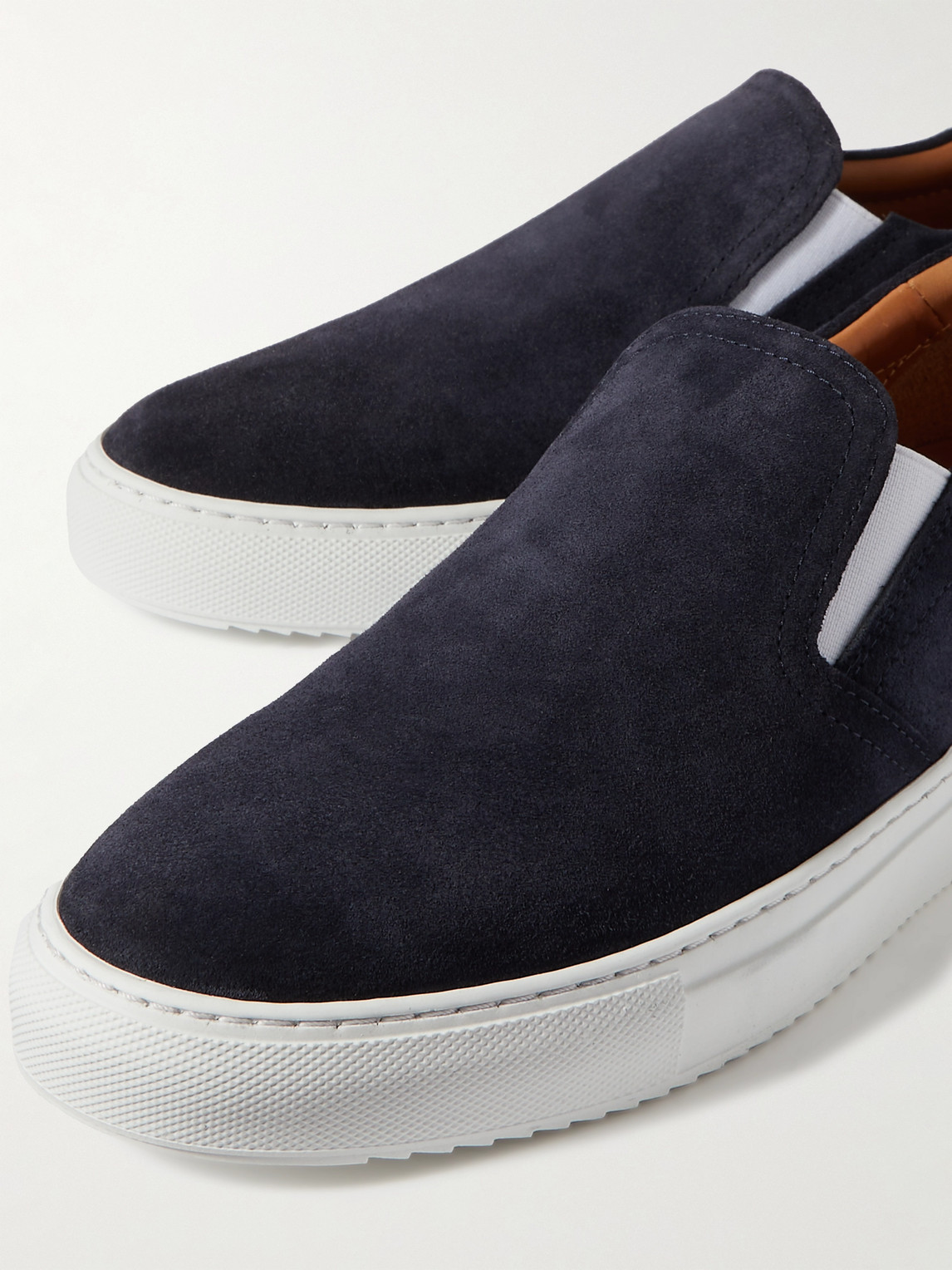 Shop Mr P Larry Suede Slip-on Sneakers In Blue