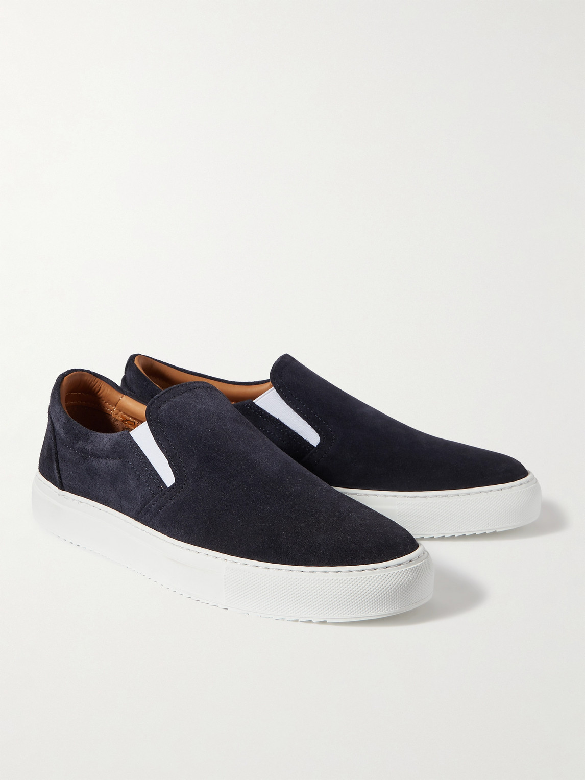 Shop Mr P Larry Suede Slip-on Sneakers In Blue