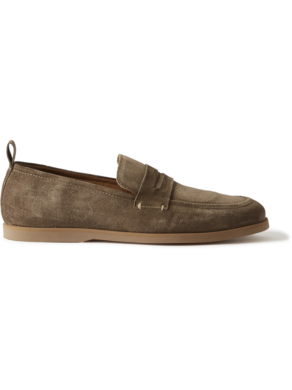 Mr P Leo Suede Penny Loafers In Brown