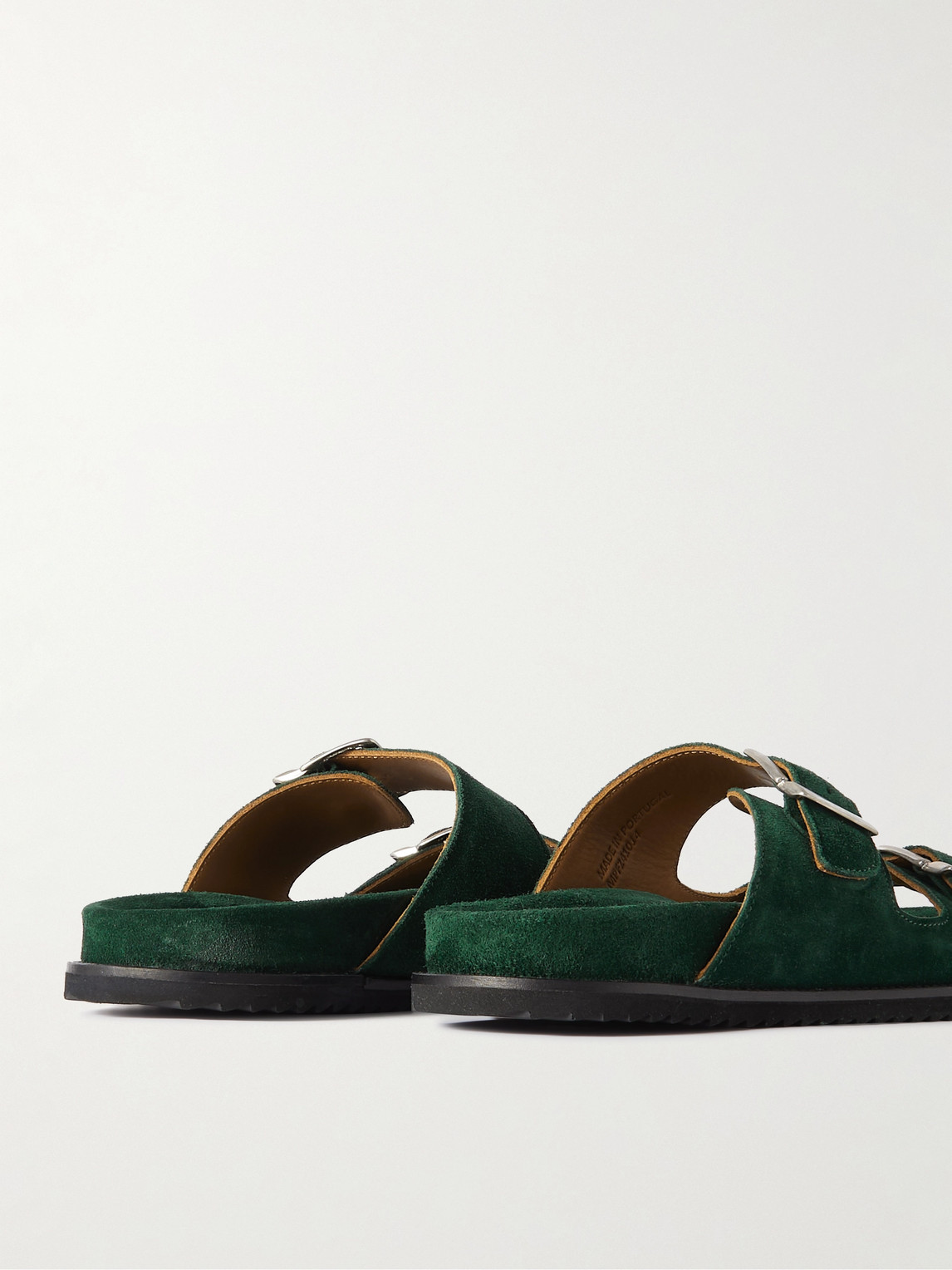 Shop Mr P David Suede Sandals In Green