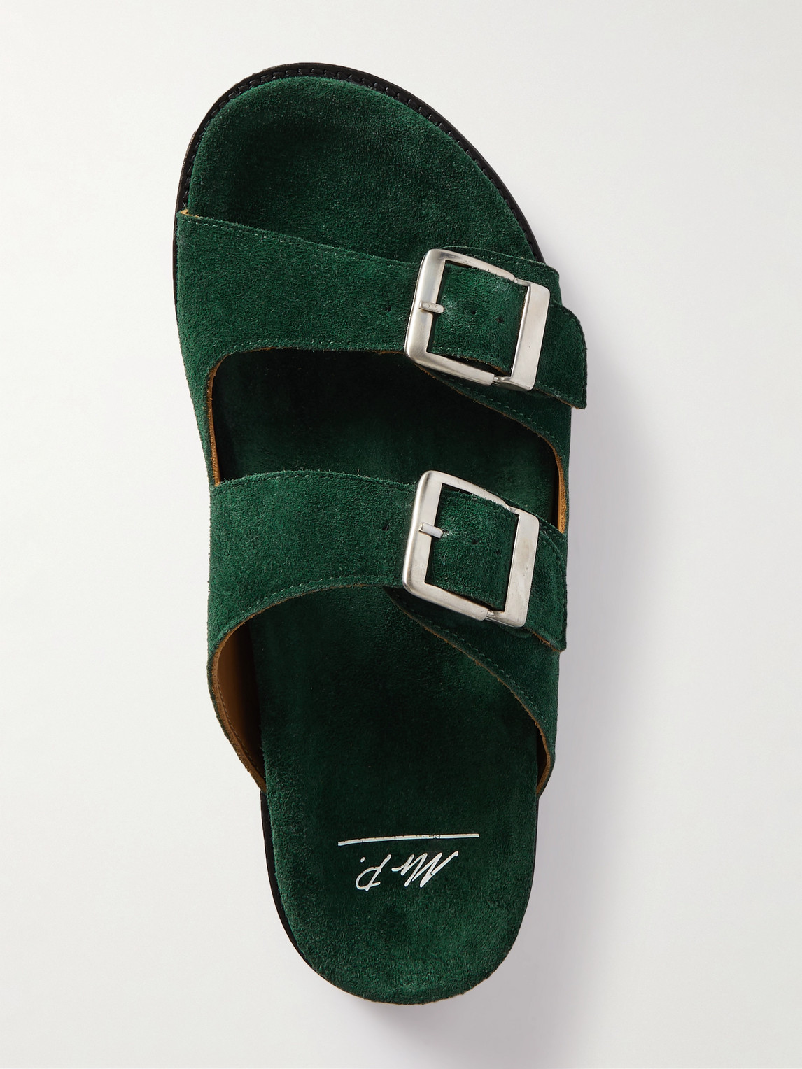 Shop Mr P David Suede Sandals In Green