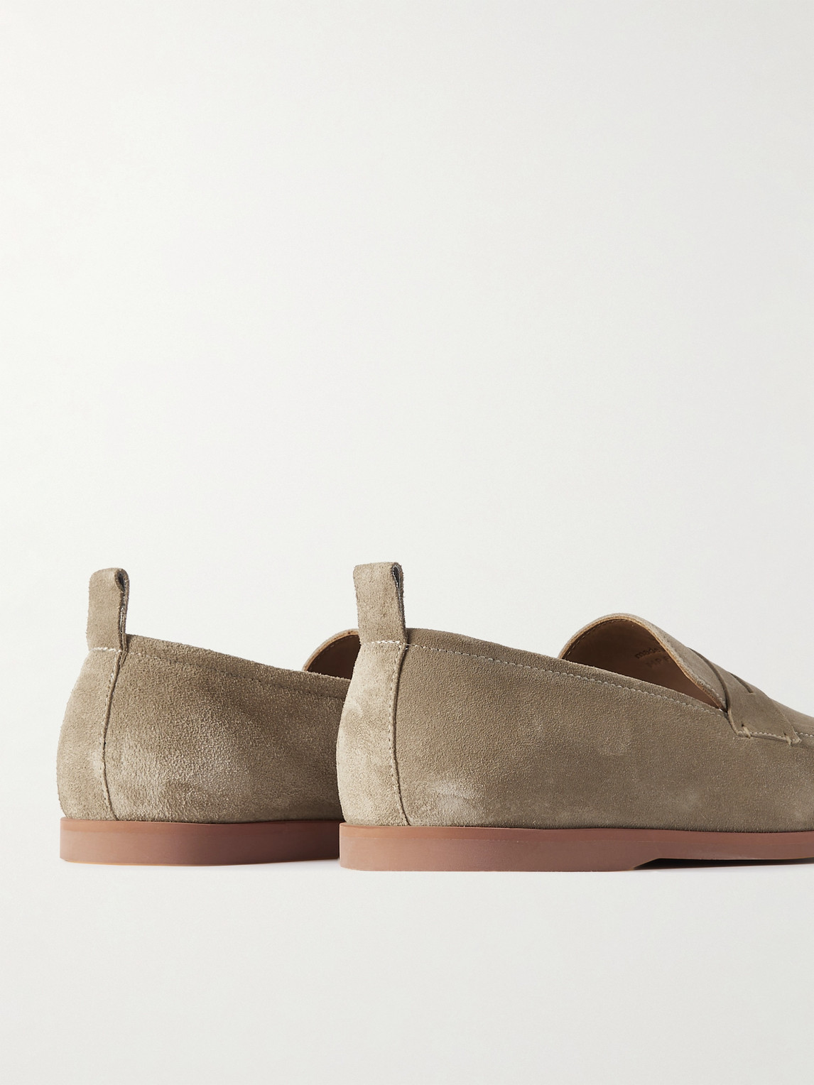 Shop Mr P Leo Suede Penny Loafers In Neutrals