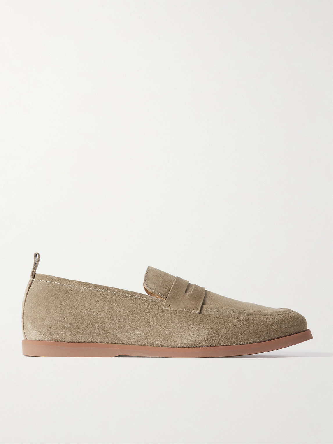 Mr P Leo Suede Penny Loafers In Neutrals