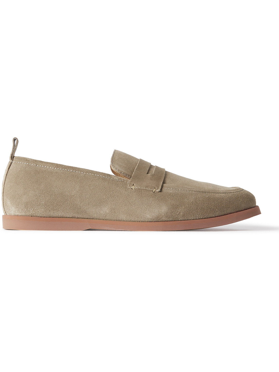 Mr P Leo Suede Penny Loafers In Neutrals