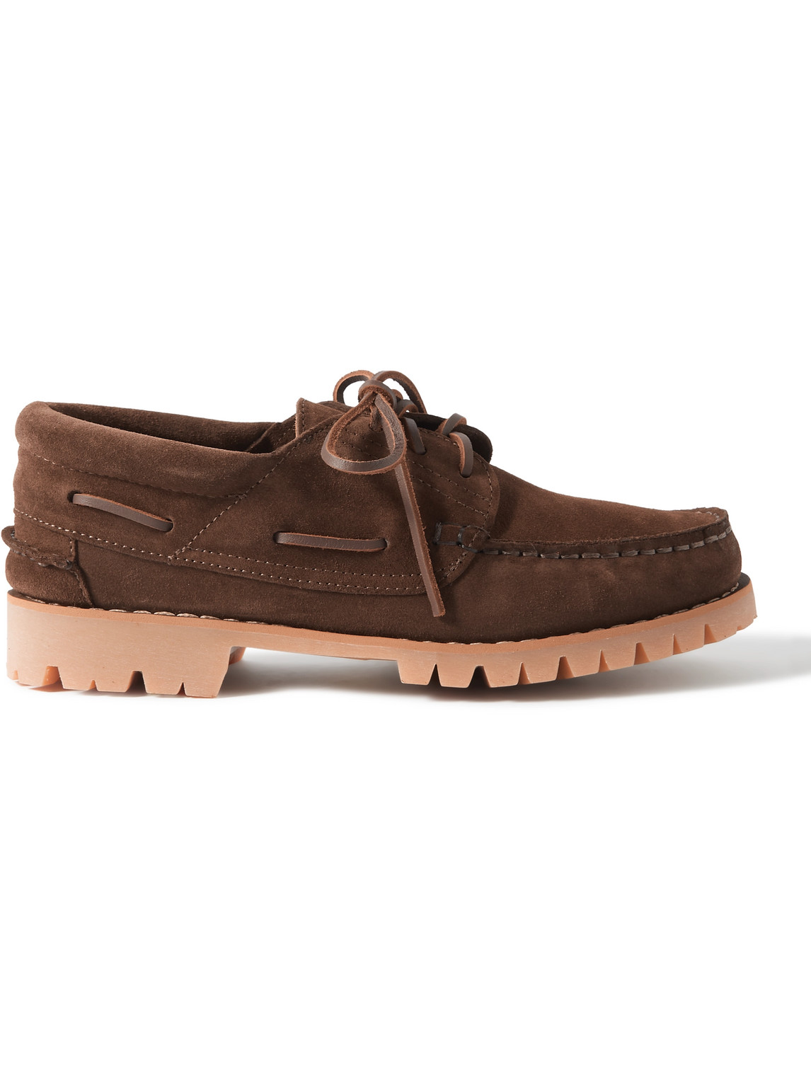 Mr P Caspian Suede Boat Shoes In Brown