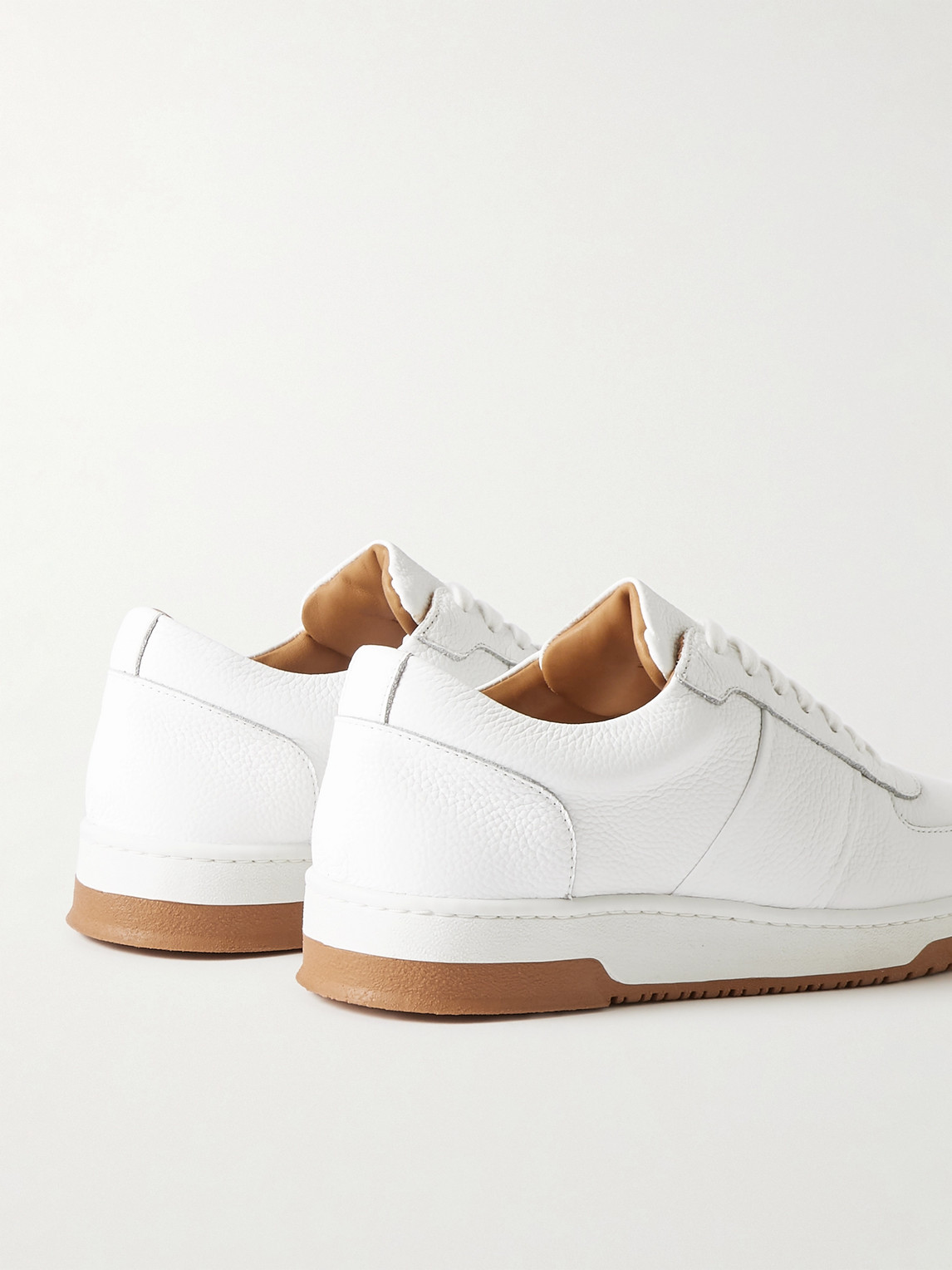 Shop Mr P Atticus Full-grain Leather Sneakers In White
