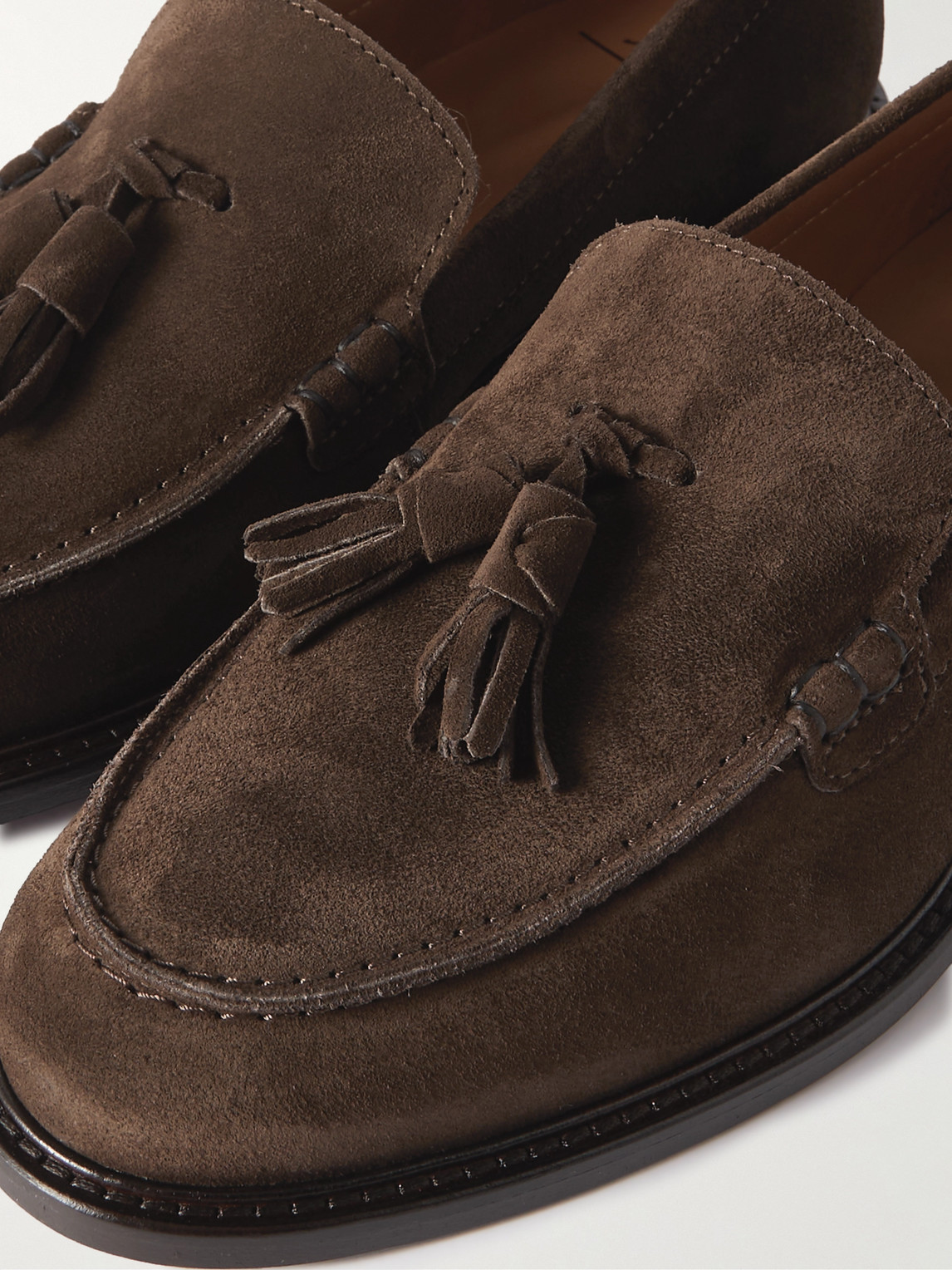 Shop Mr P Scott Suede Penny Loafers In Brown