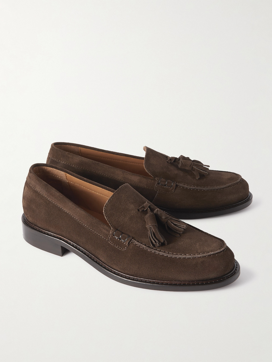 Shop Mr P Scott Suede Penny Loafers In Brown