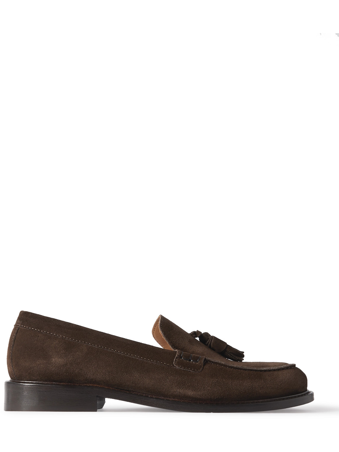 Mr P Scott Suede Penny Loafers In Brown