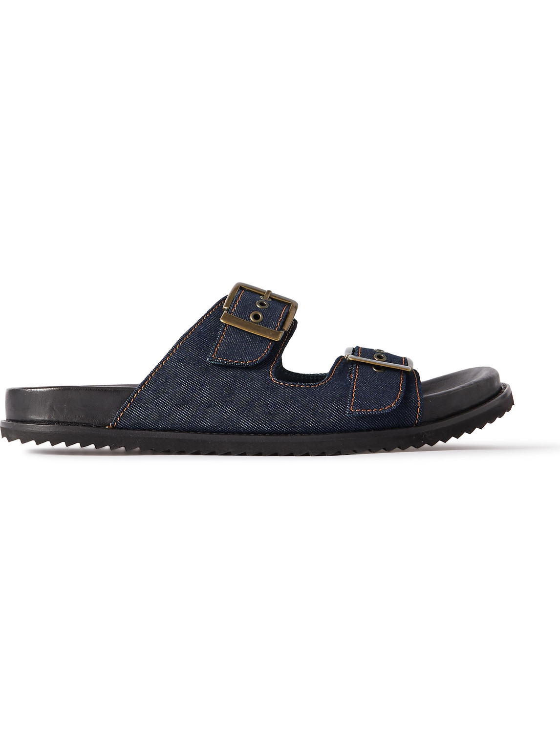 Mr P. David Denim Sandals In Blue