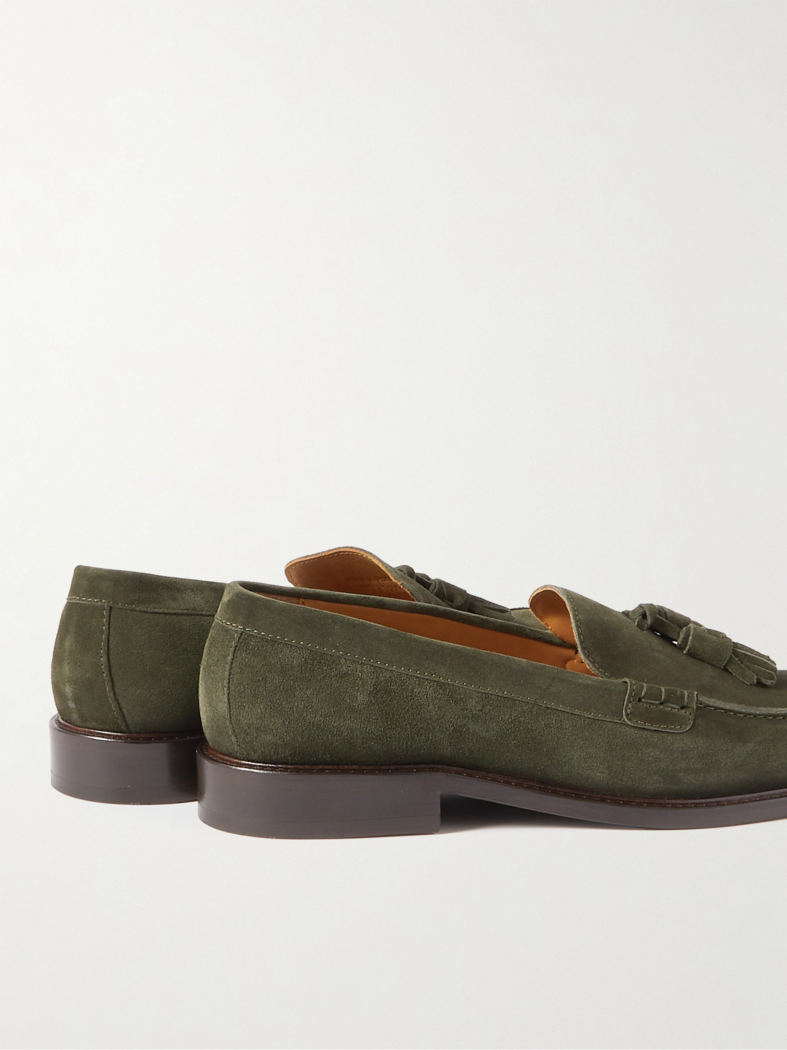 Shop Mr P Scott Tasselled Suede Loafers In Green