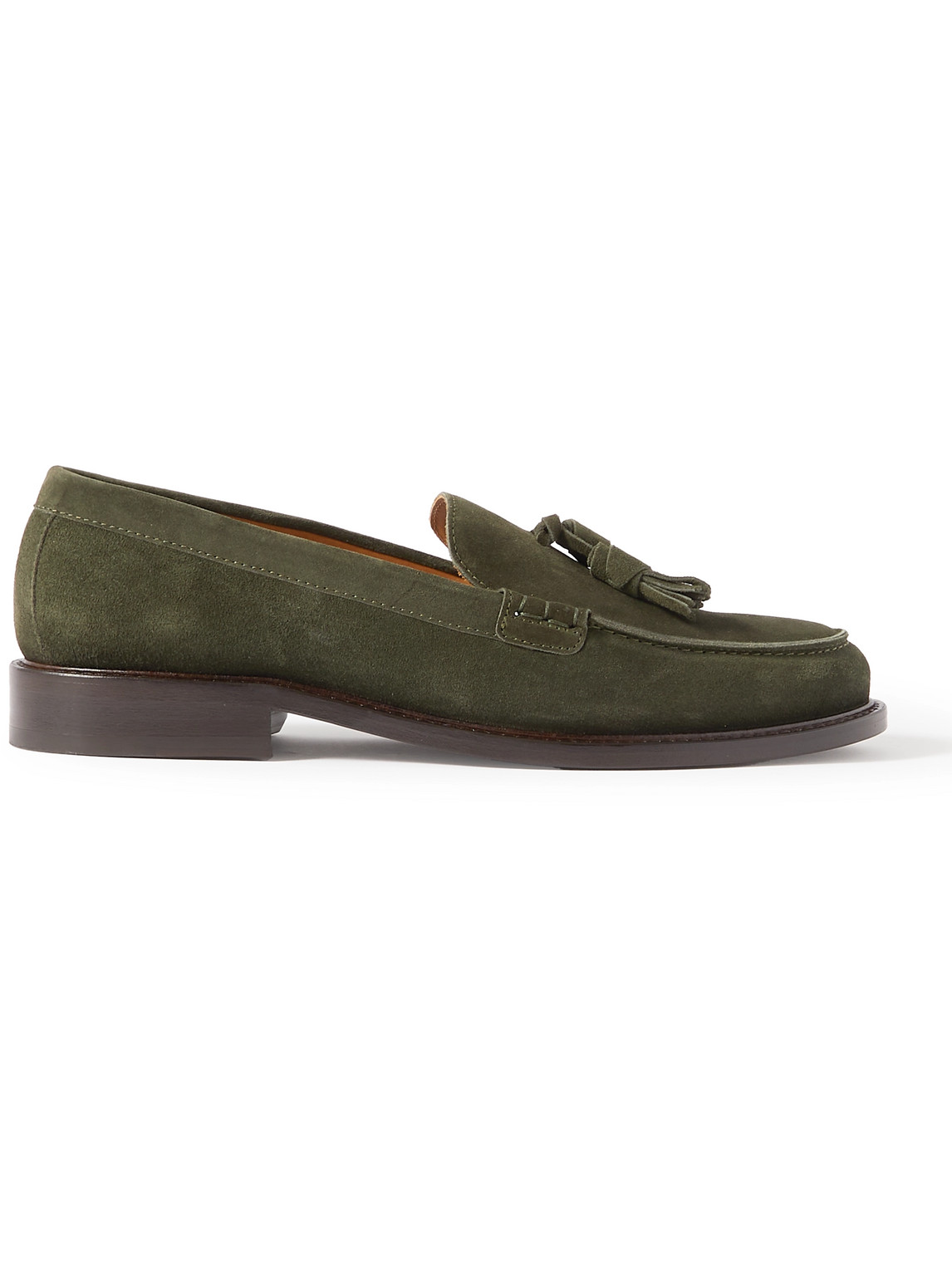 Mr P. Scott Suede Penny Loafers In Green