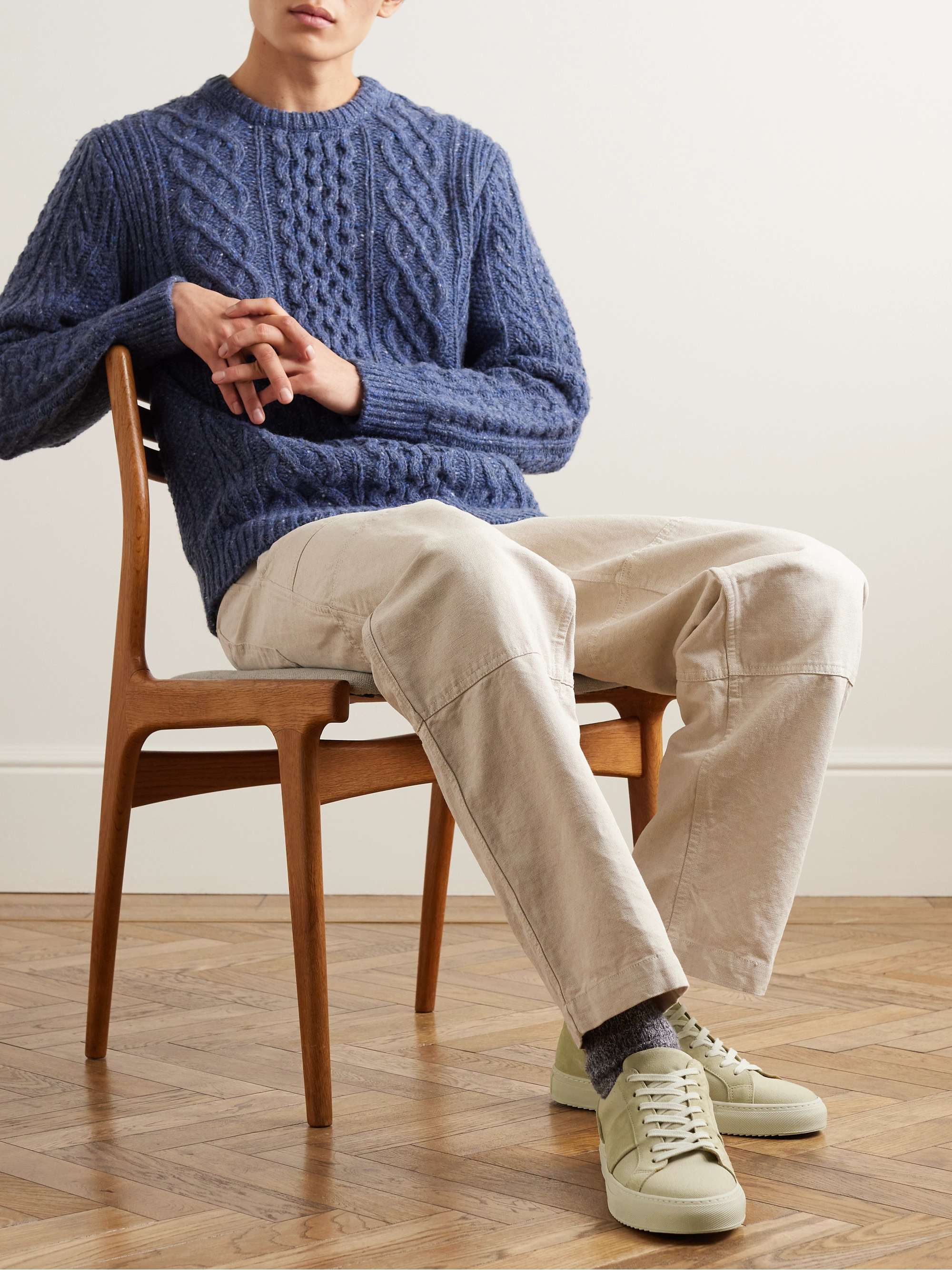 MR P. Suede-Trimmed Canvas Sneakers