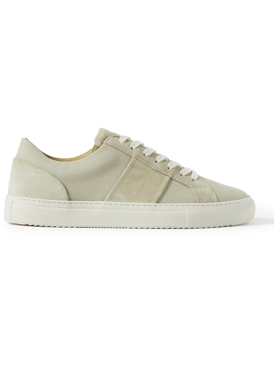 Mr P Alec Suede-trimmed Canvas Sneakers In Neutrals
