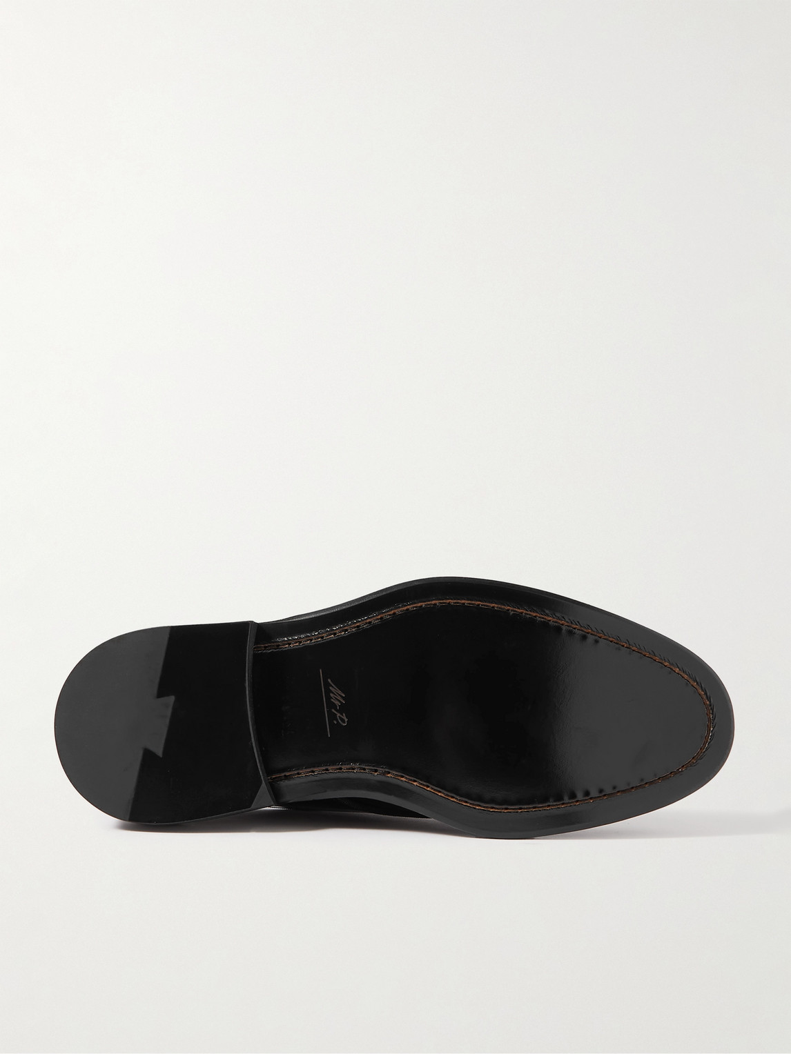 Shop Mr P Grosgrain-trimmed Patent-leather Derby Shoes In Black