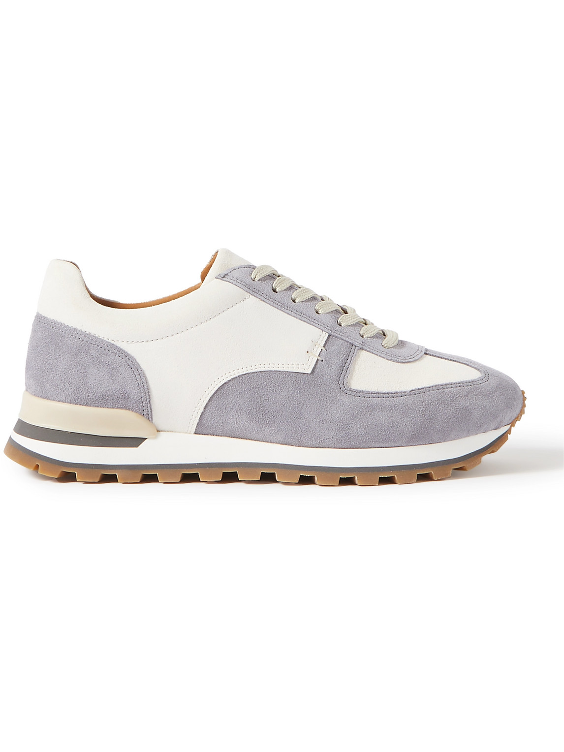 Mr P Carlos Panelled Suede Sneakers In Blue