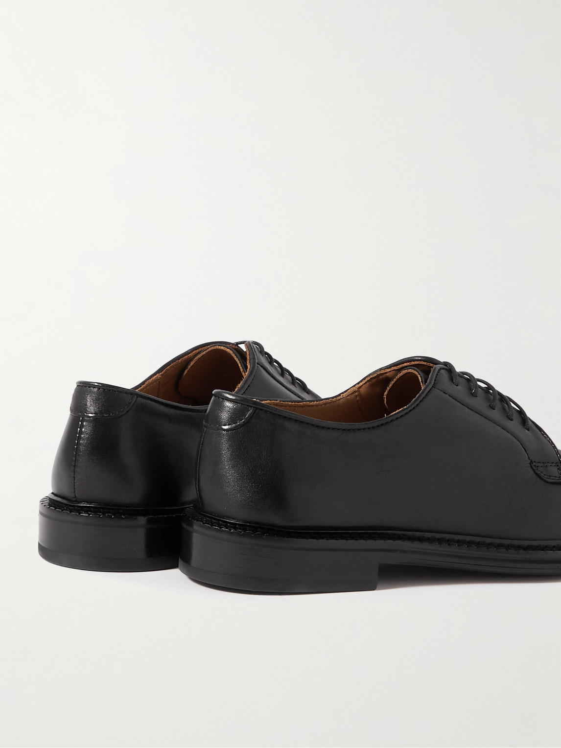 Shop Mr P Lucien Leather Derby Shoes In Black