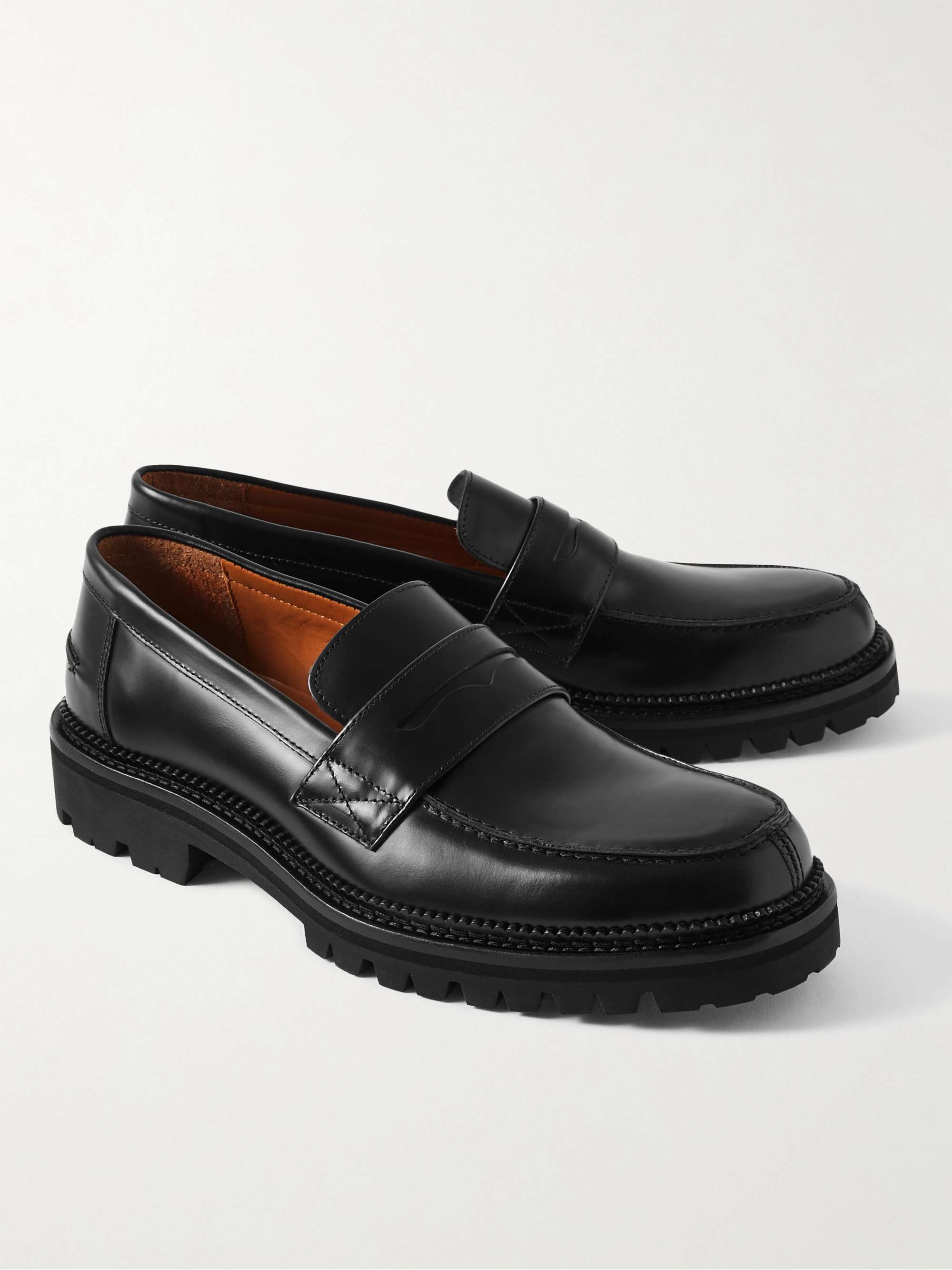 MR P. Jacques Leather Penny Loafers for Men | MR PORTER