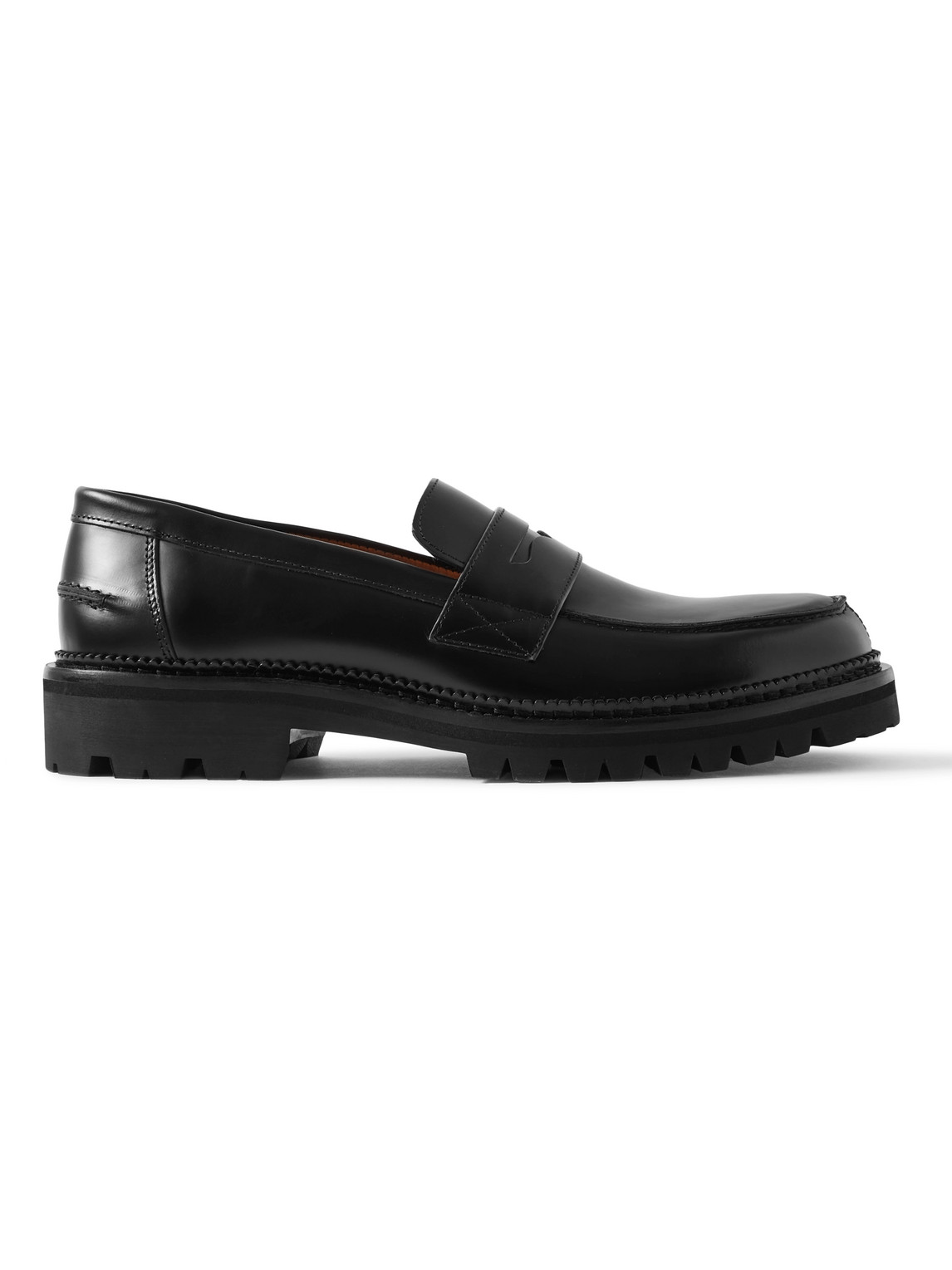 Mr P. Jacques Leather Penny Loafers In Black