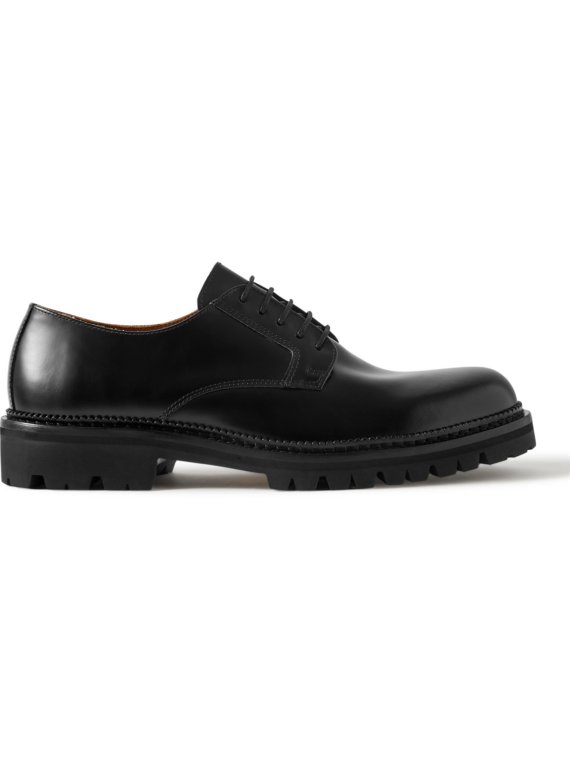 Mr P Jacques Leather Derby Shoes In Black