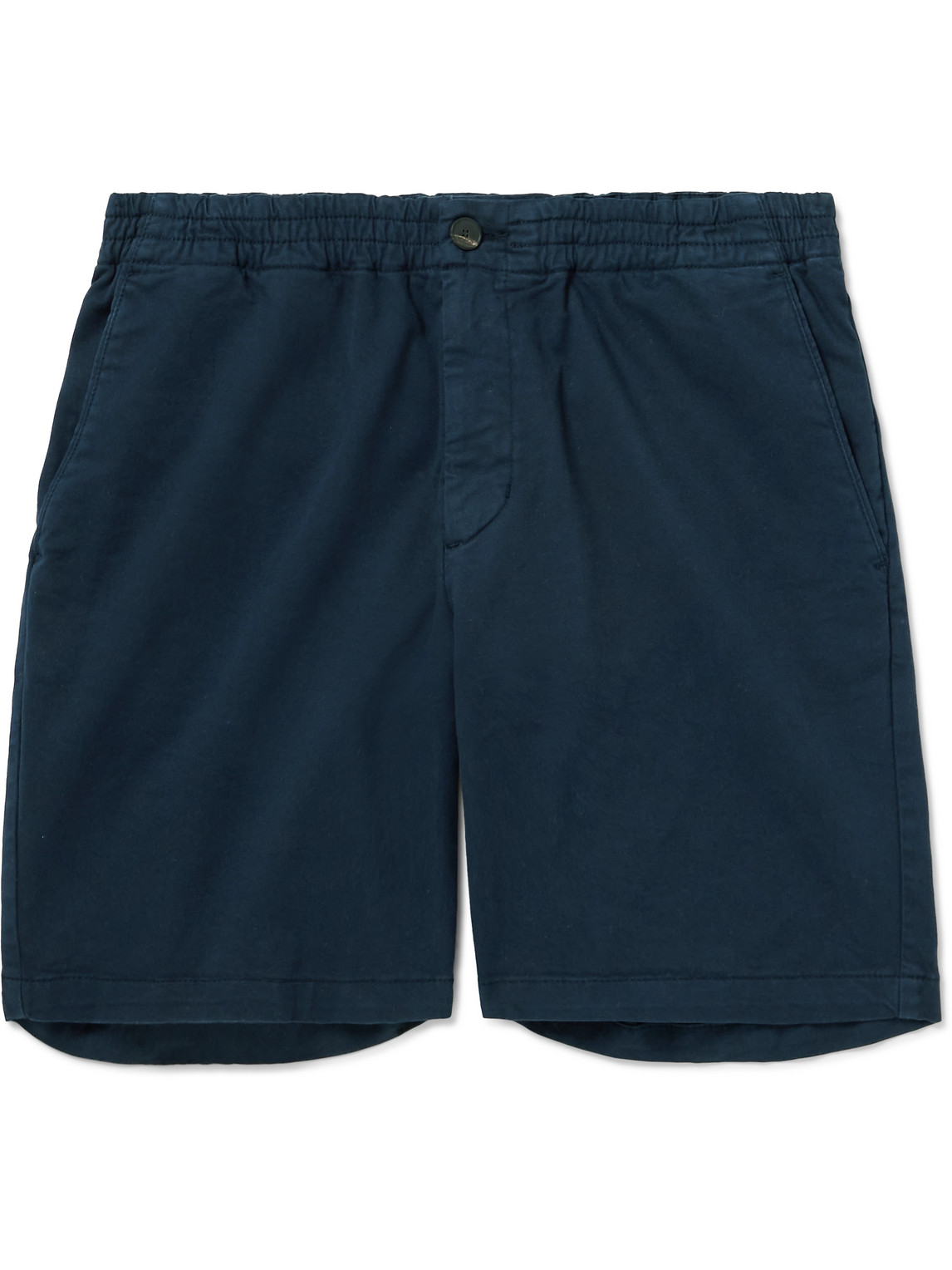 Straight-Leg Garment-Dyed Organic Cotton-Blend Twill Shorts