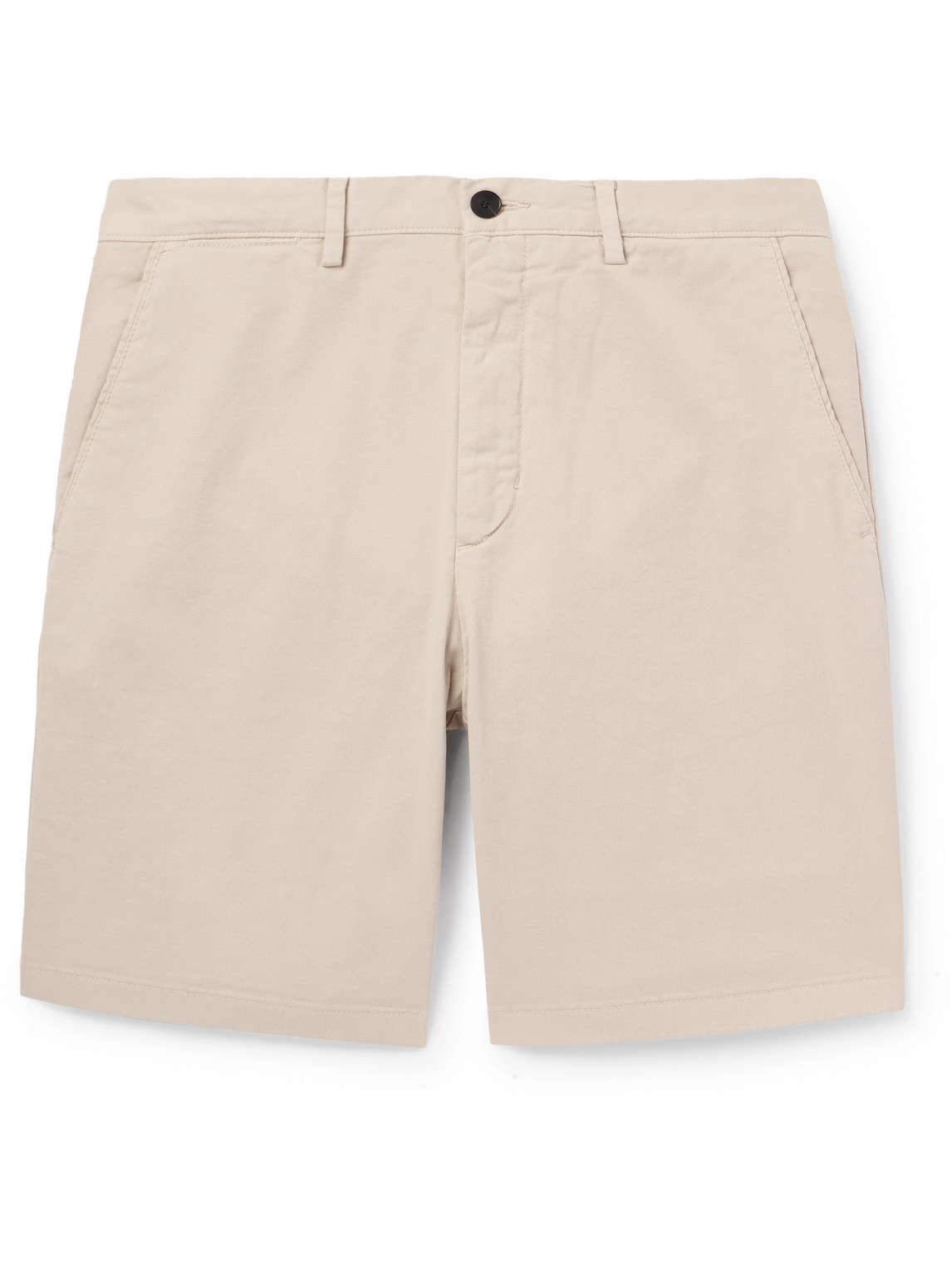 Straight-Leg Garment-Dyed Cotton-Blend Twill Bermuda Shorts