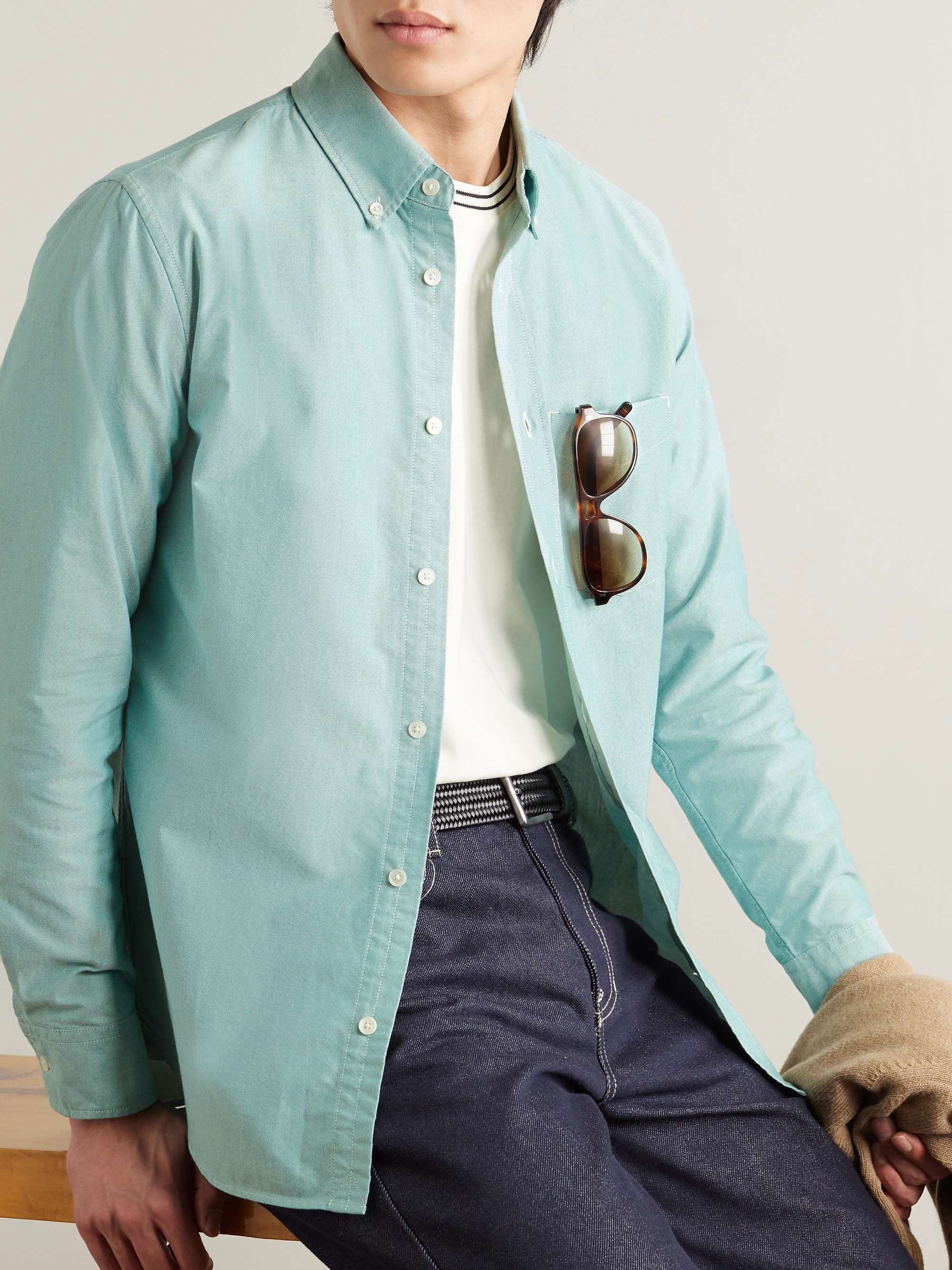 MR P. Camicia in cotone Oxford con collo button-down