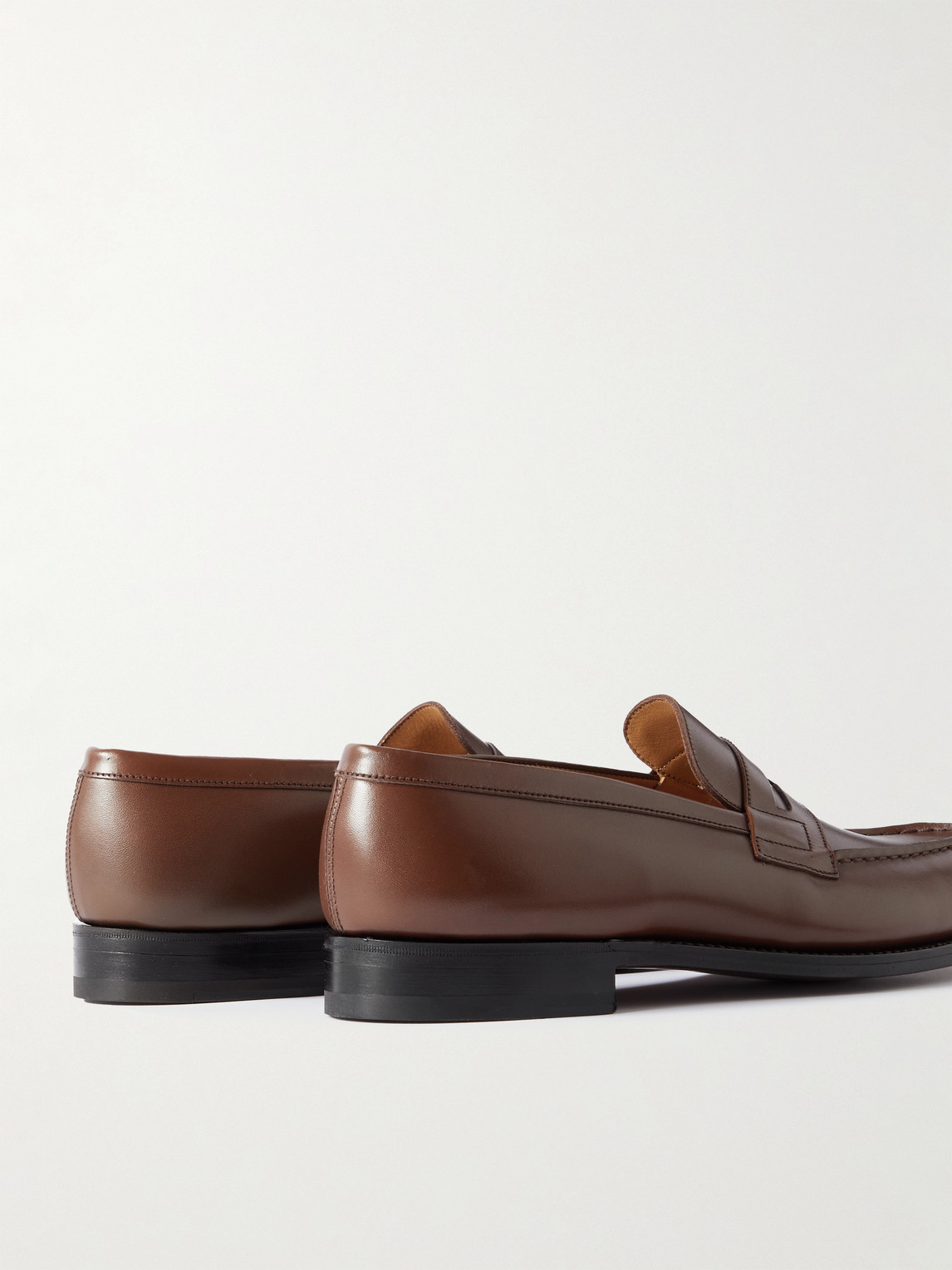 Shop Jm Weston Leather Loafers In Brown