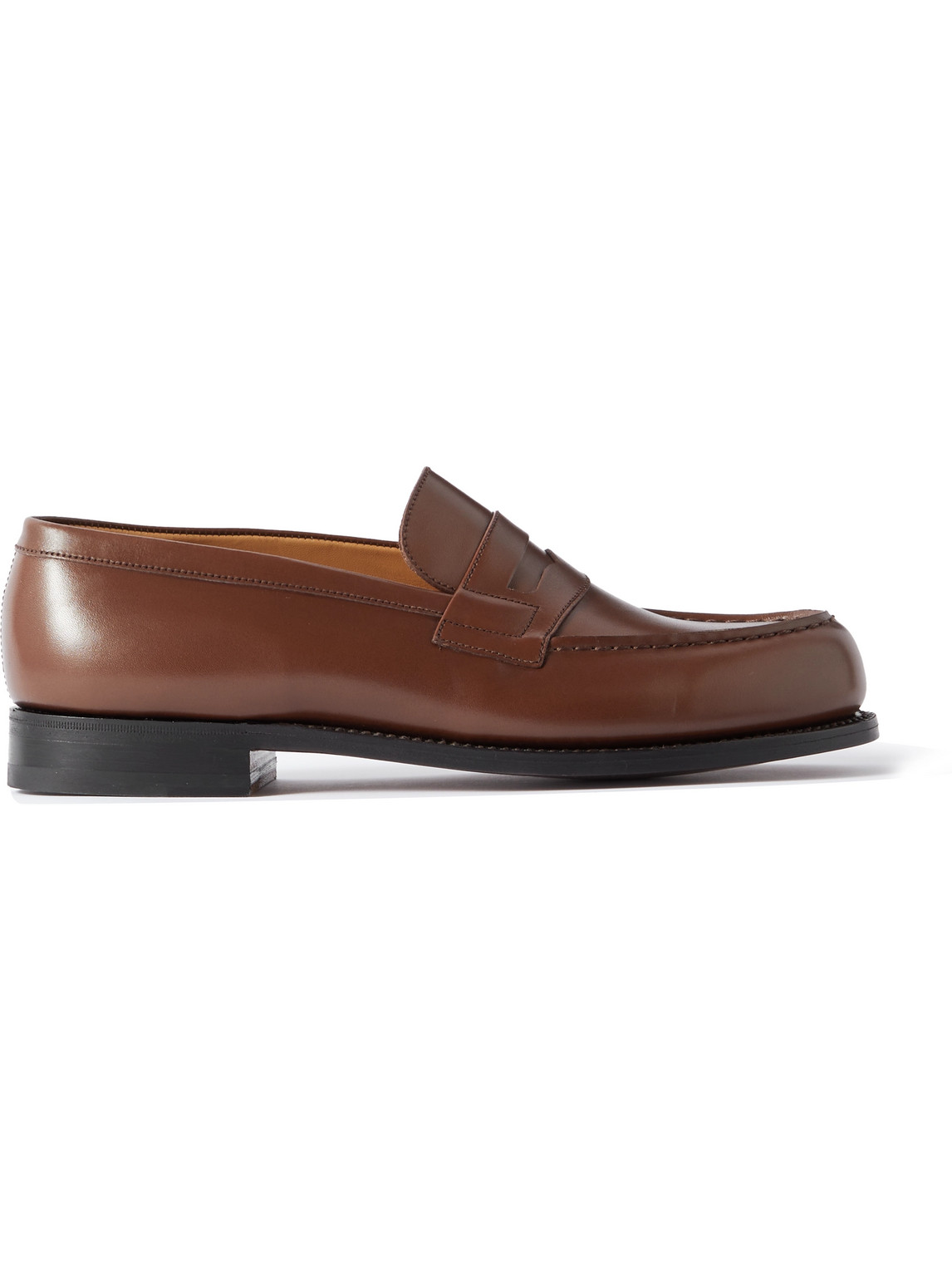 J.m. Weston Leather Loafers In Brown